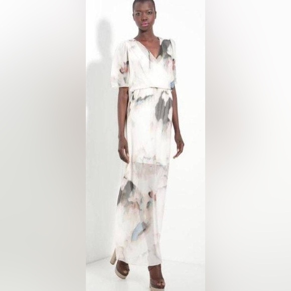Alice + Olivia Baska Watercolor Silk Dress Size M - Picture 4 of 14